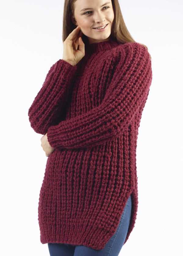 Chunky yarn knit sweater pattern