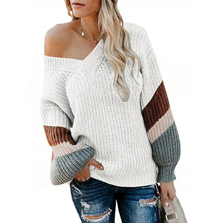 Chunky v neck sweater knitting pattern