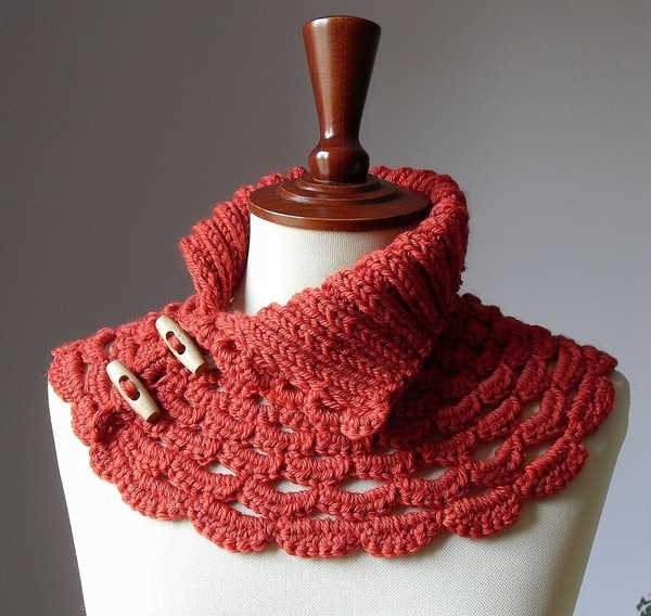 Collar scarf knitting pattern