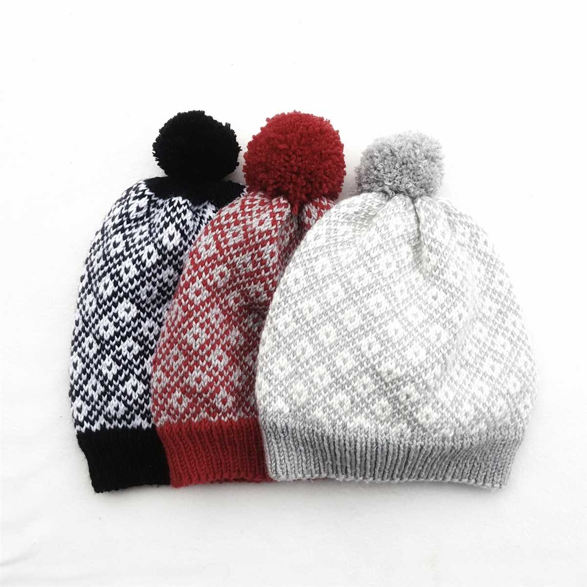 Color block knit hat pattern