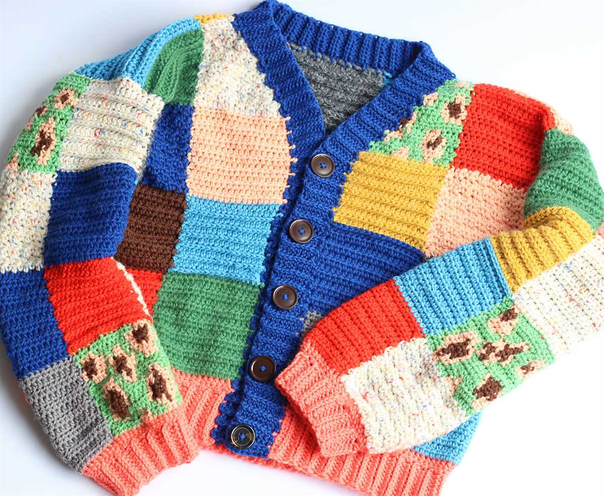 Colour block cardigan knitting pattern