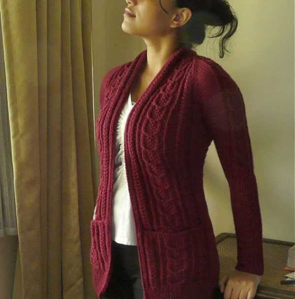 Colour block cardigan knitting pattern