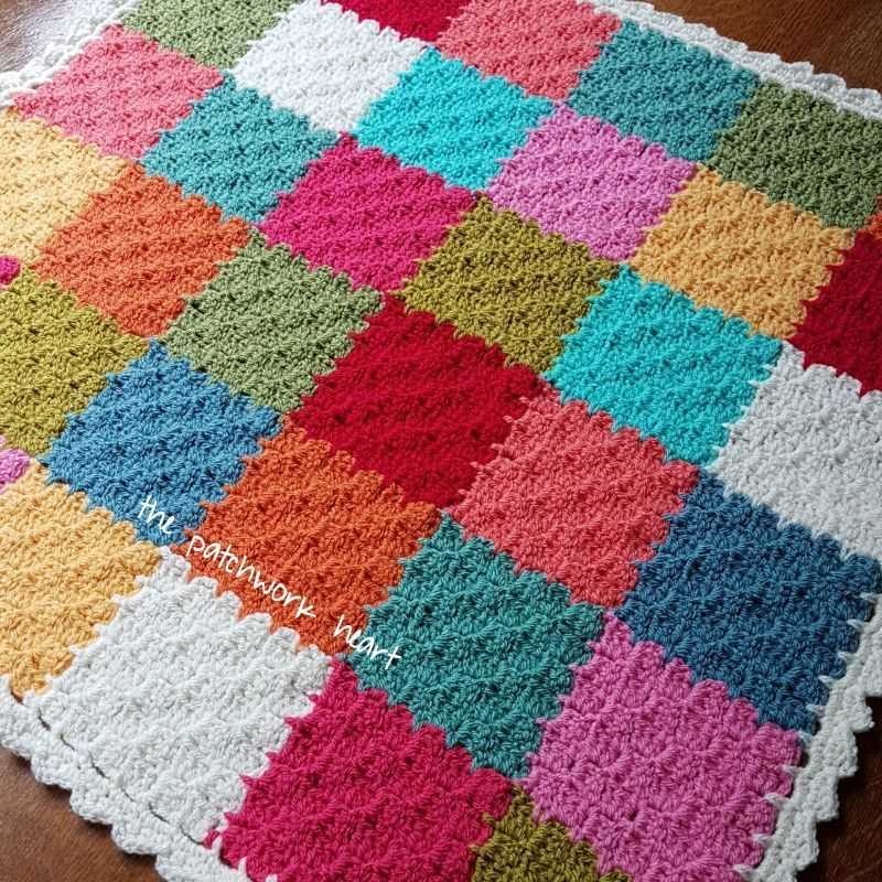 Corner to corner blanket pattern knit