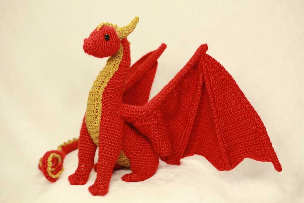 Dragon knitting pattern knitted toys