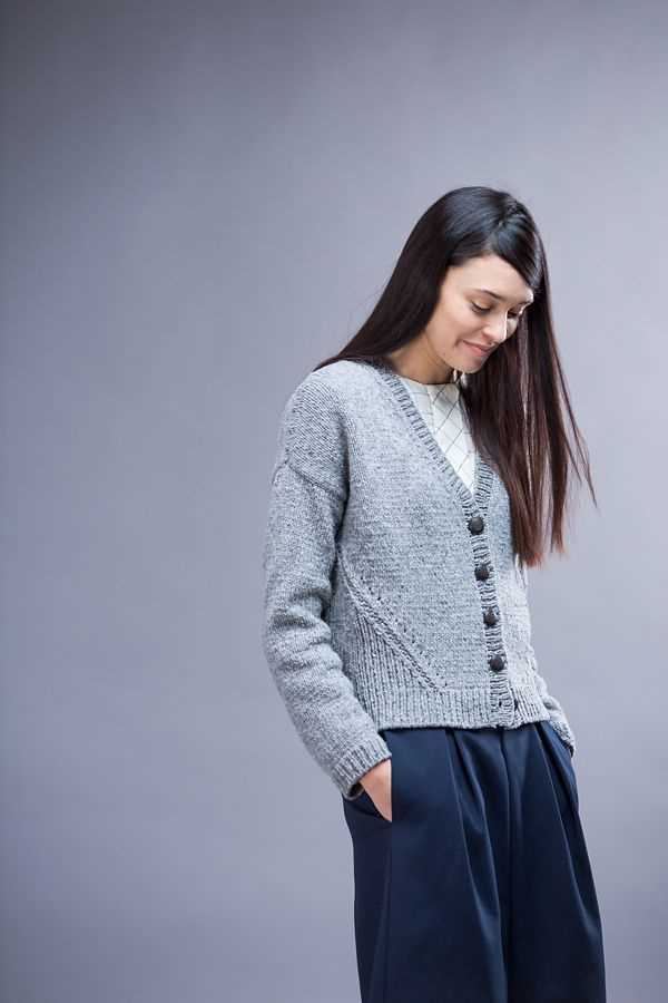 Drop shoulder cardigan knitting pattern