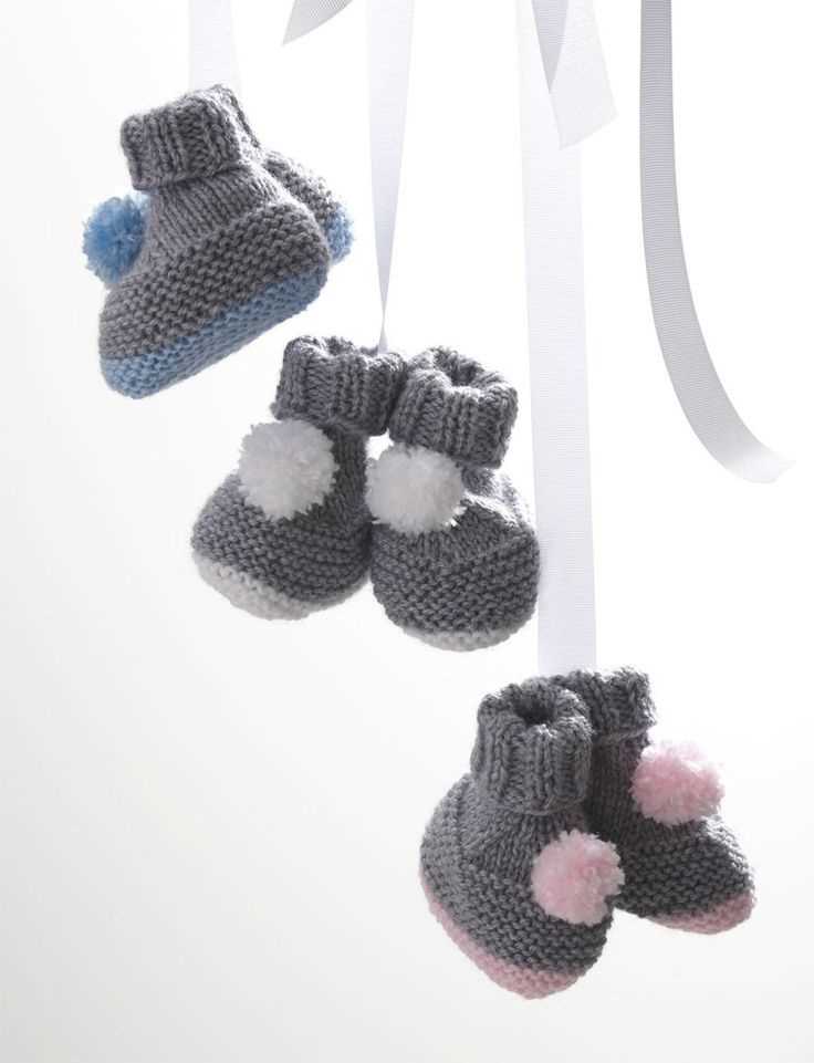 Easy knit baby booties free pattern