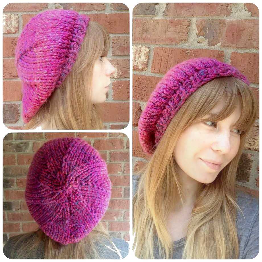 Easy knitted beret pattern