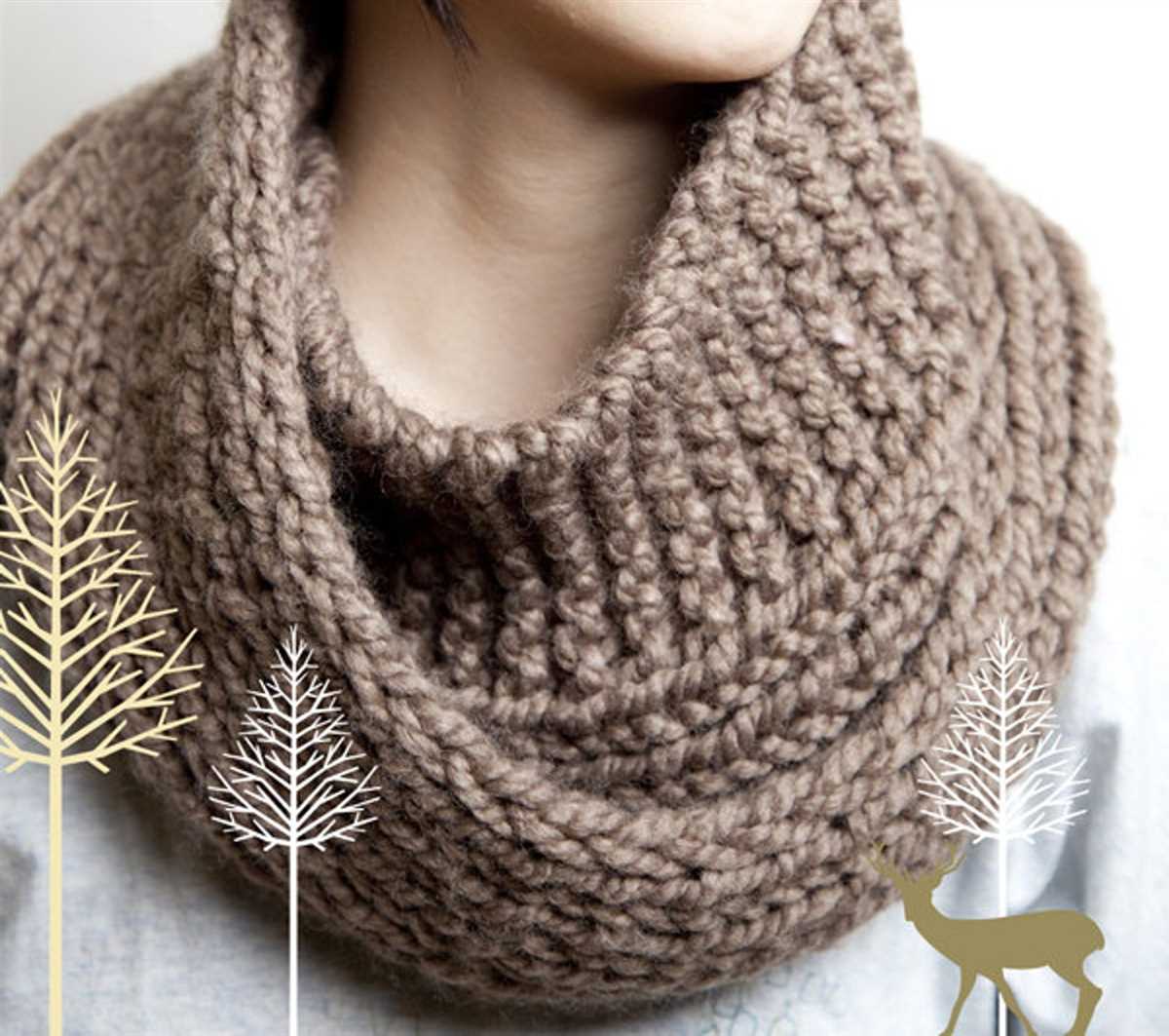 Easy cowl neck scarf knitting pattern