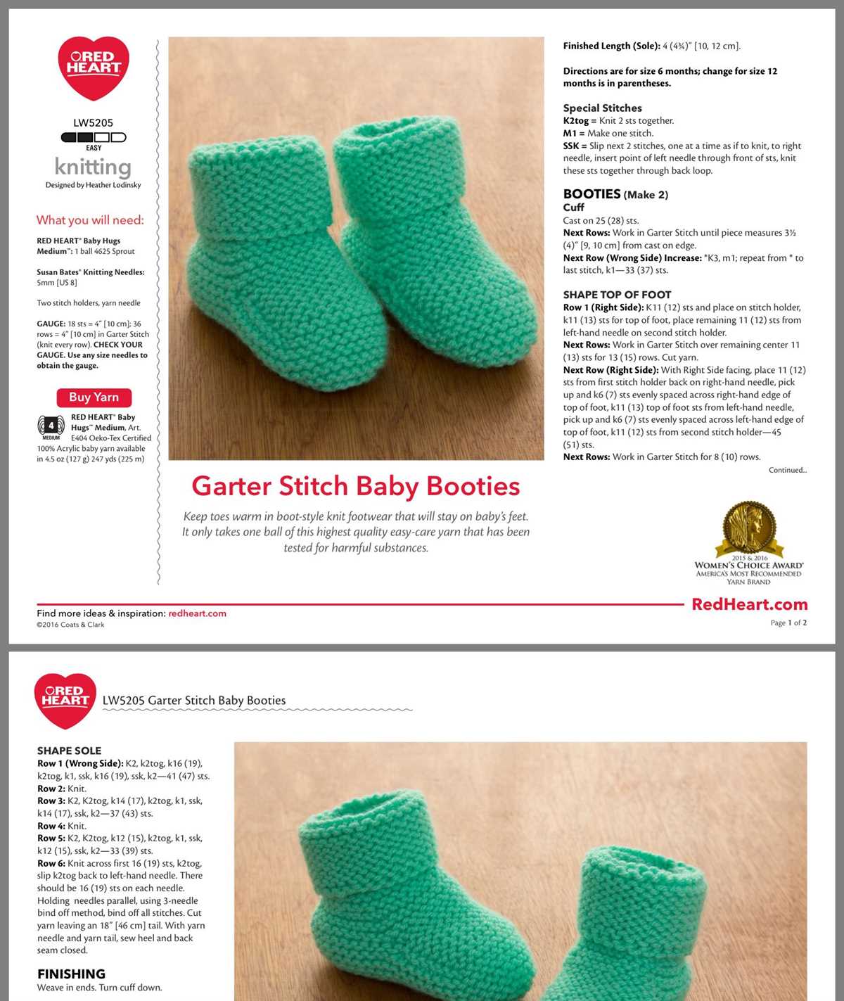 Easy knit baby booties free pattern