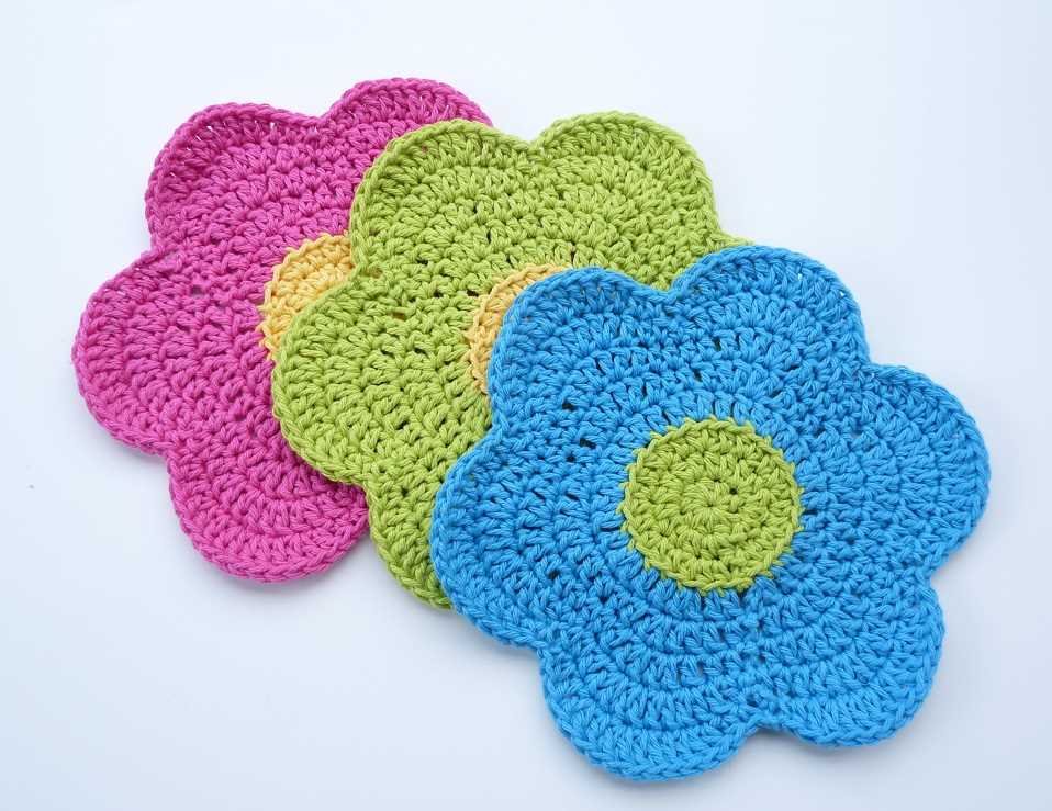 Easy knitted round dishcloth patterns