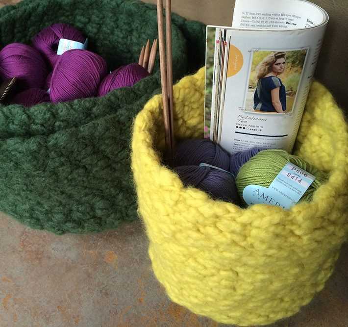 Felted basket knitting pattern