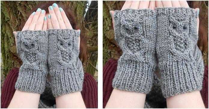 Fingerless gloves knit flat pattern