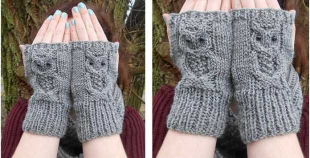 Fingerless mittens with flap knitting pattern