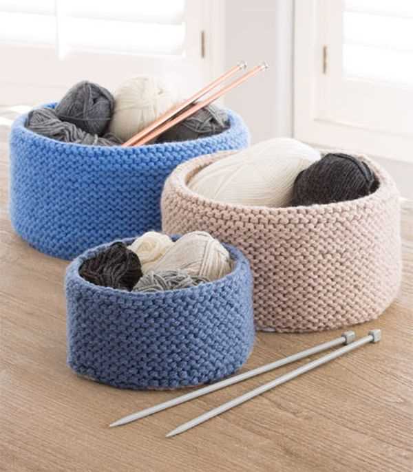 Folding knitting basket pattern