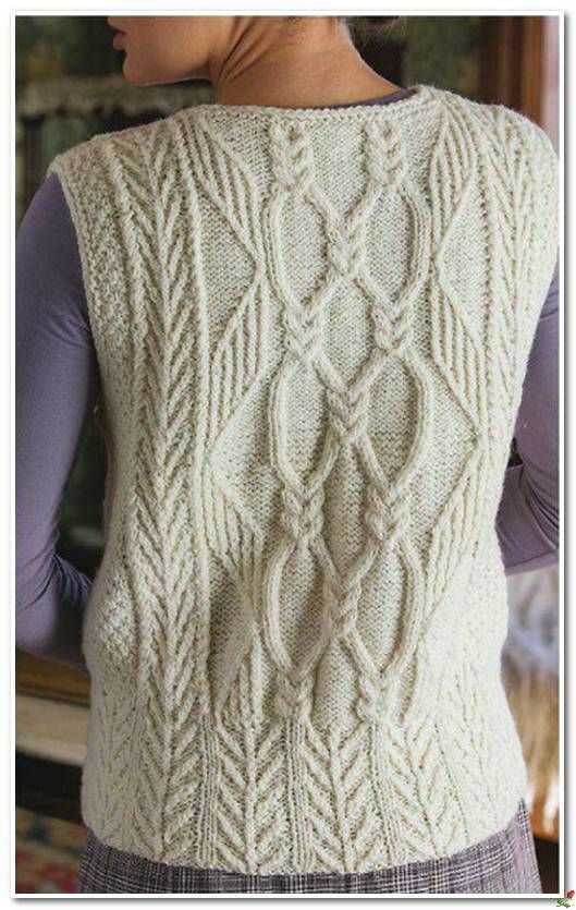 Free aran vest knitting patterns