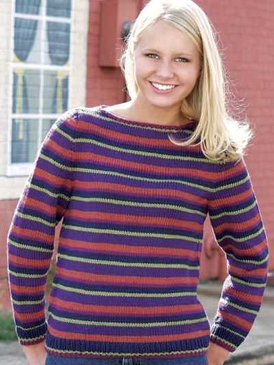 Free boat neck sweater knitting pattern