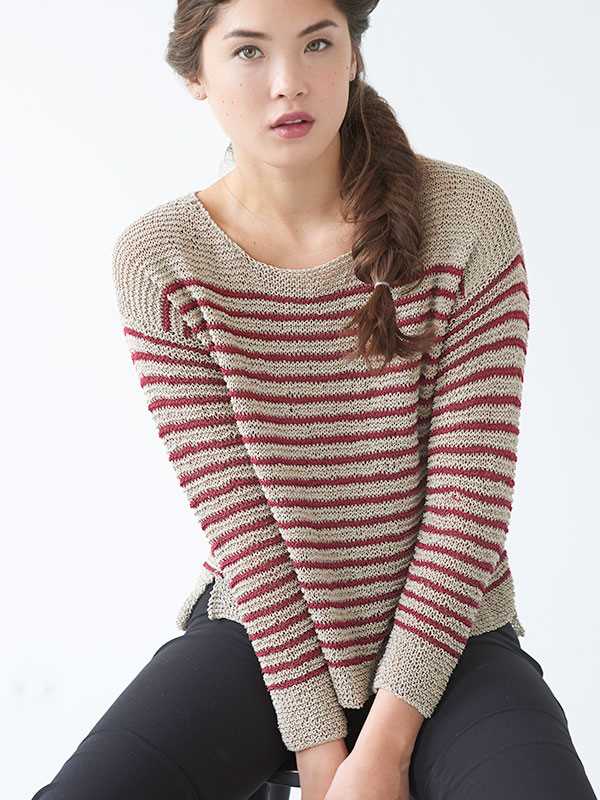 Free boat neck sweater knitting pattern