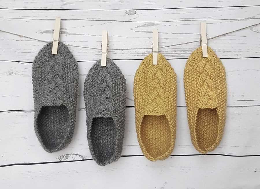 Free cable knit slipper pattern