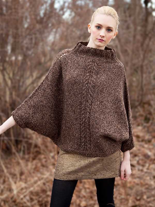 Free knitted poncho with sleeves patterns