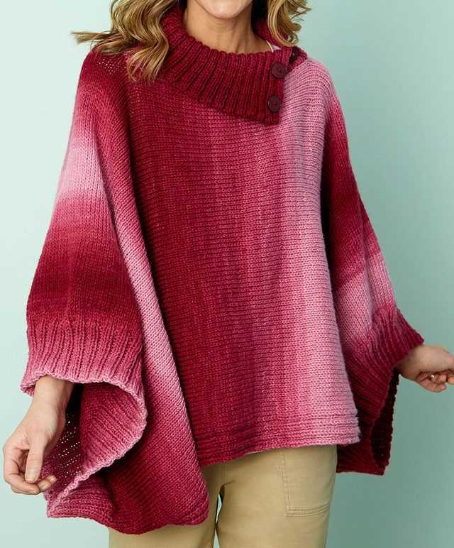 Free knitted poncho with sleeves patterns