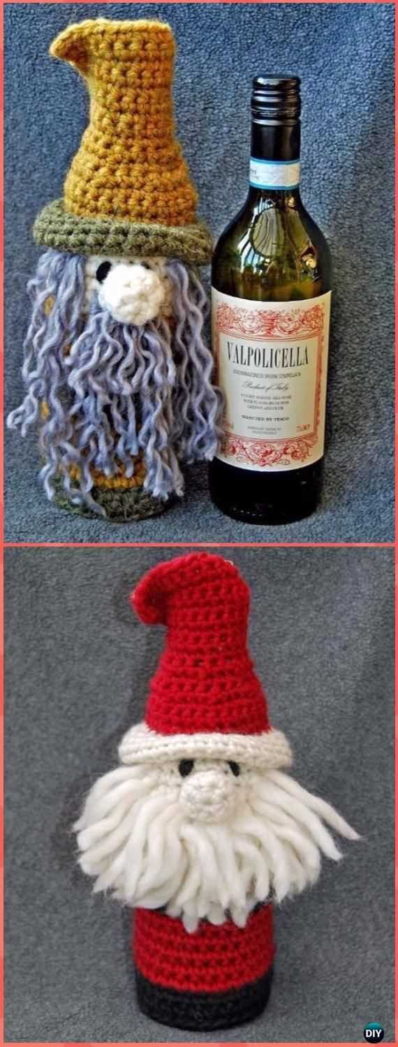 Free knitted wine bottle cozy pattern