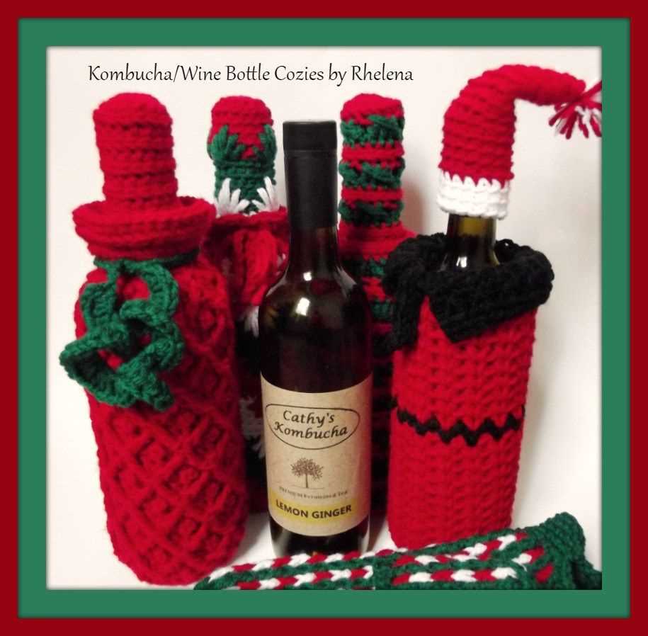 Free knitted wine bottle cozy pattern