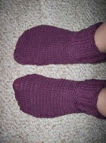 Free knitting knitted slippers pattern with two needles