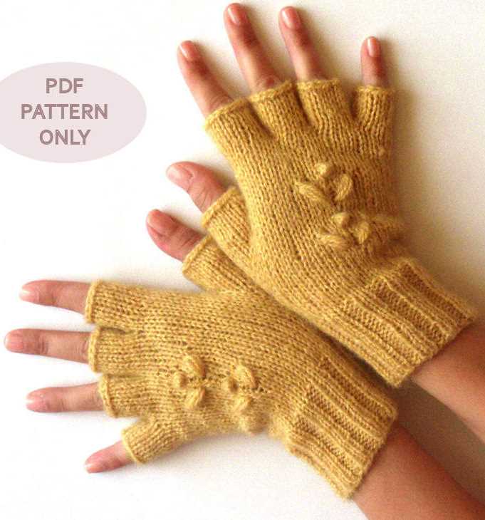 Free knitting pattern for fingerless gloves on 2 needles