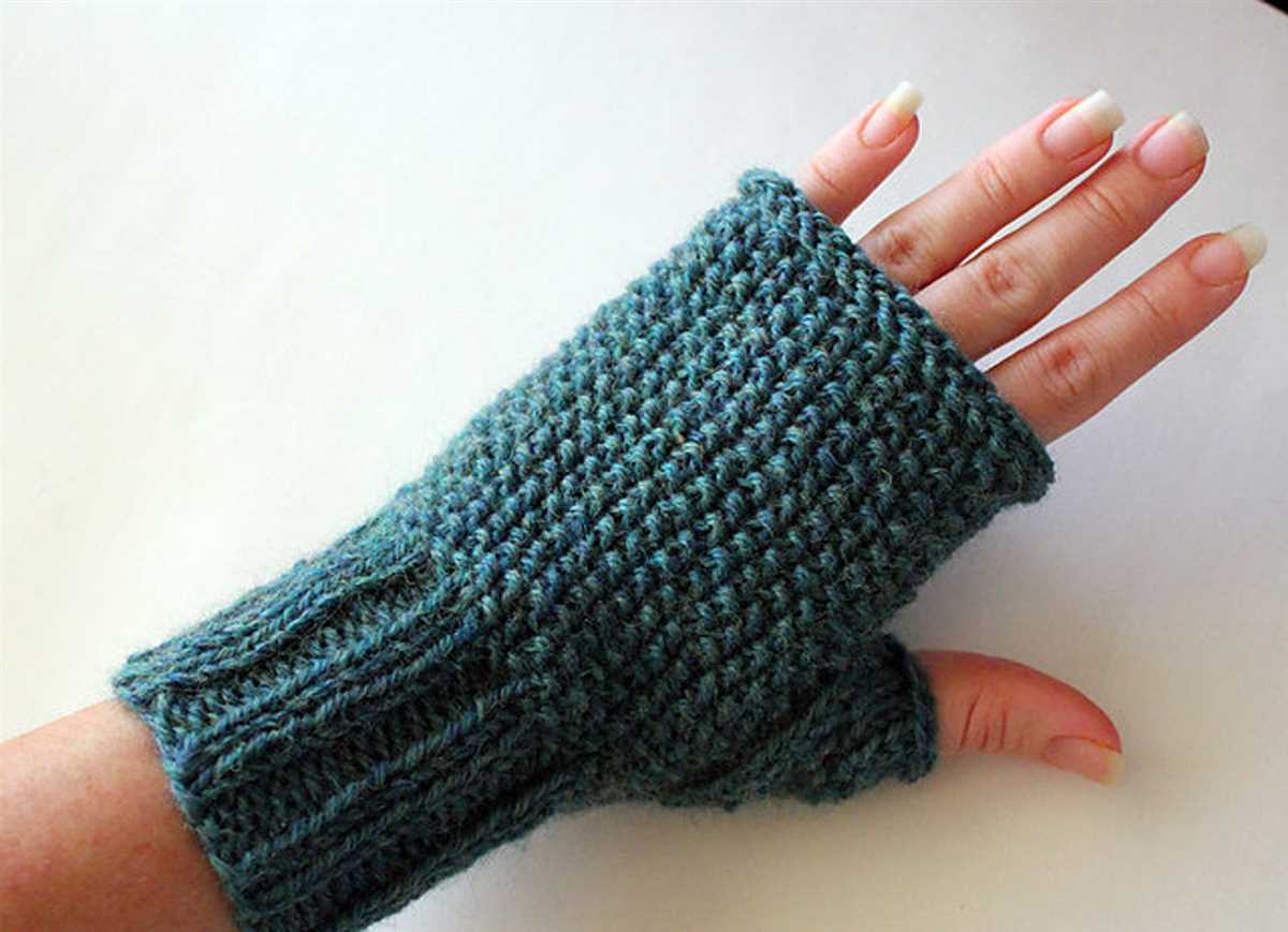 Free knitting pattern for fingerless gloves on 2 needles