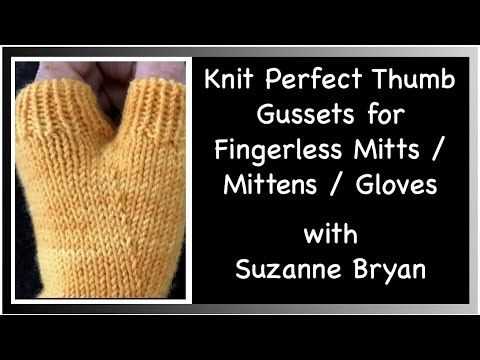 Free knitting pattern for fingerless gloves with thumb