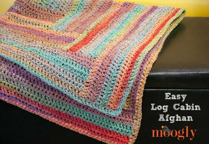 Free knitting pattern for log cabin blanket