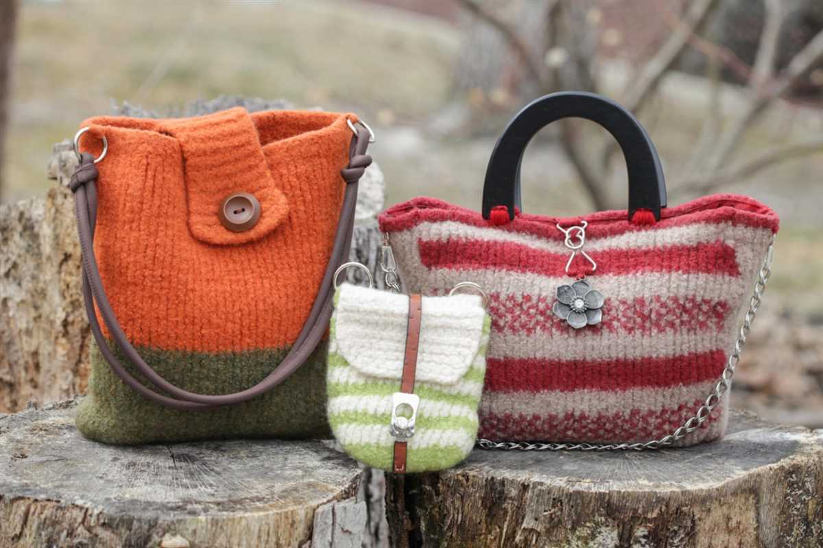 Free knitting patterns bags totes purses