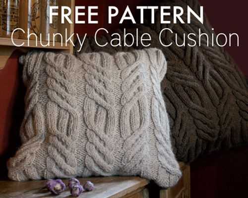 Free knitting patterns for cushions in cable knit