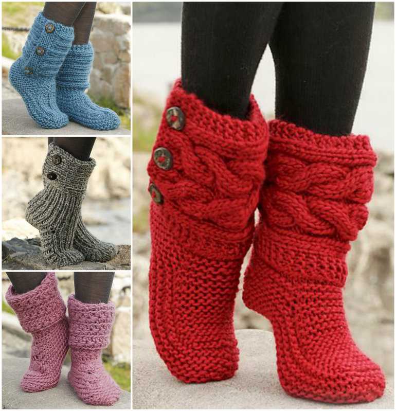 Free knitting patterns for slipper boots uk