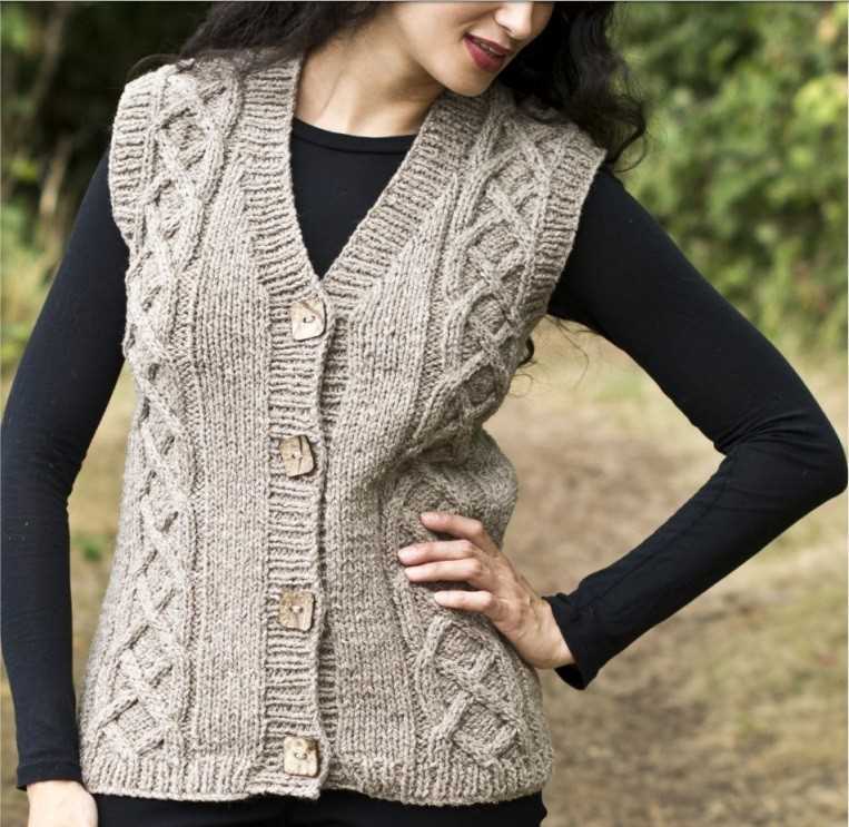 Free knitting patterns vests ladies