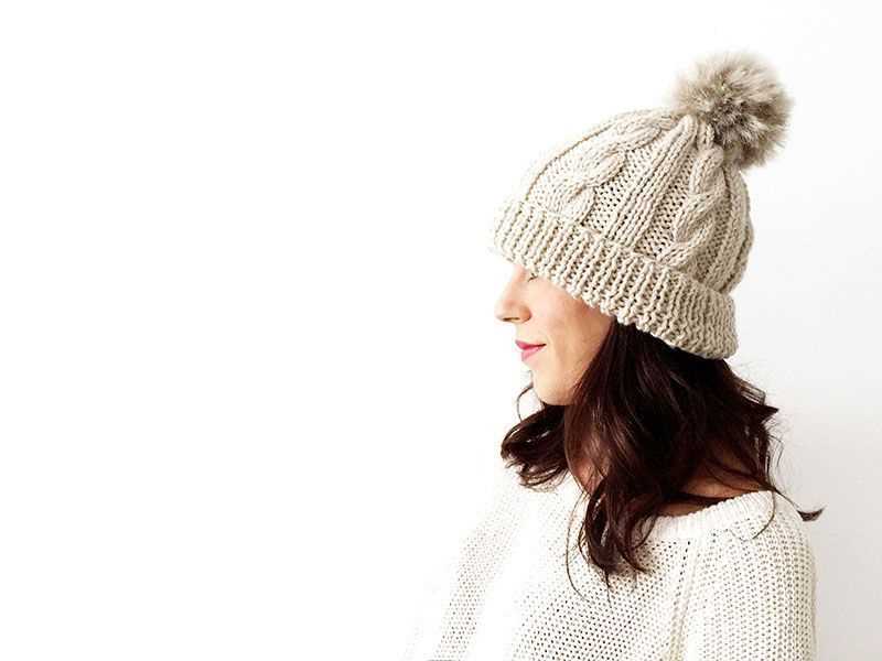 Free pom pom hat knitting pattern