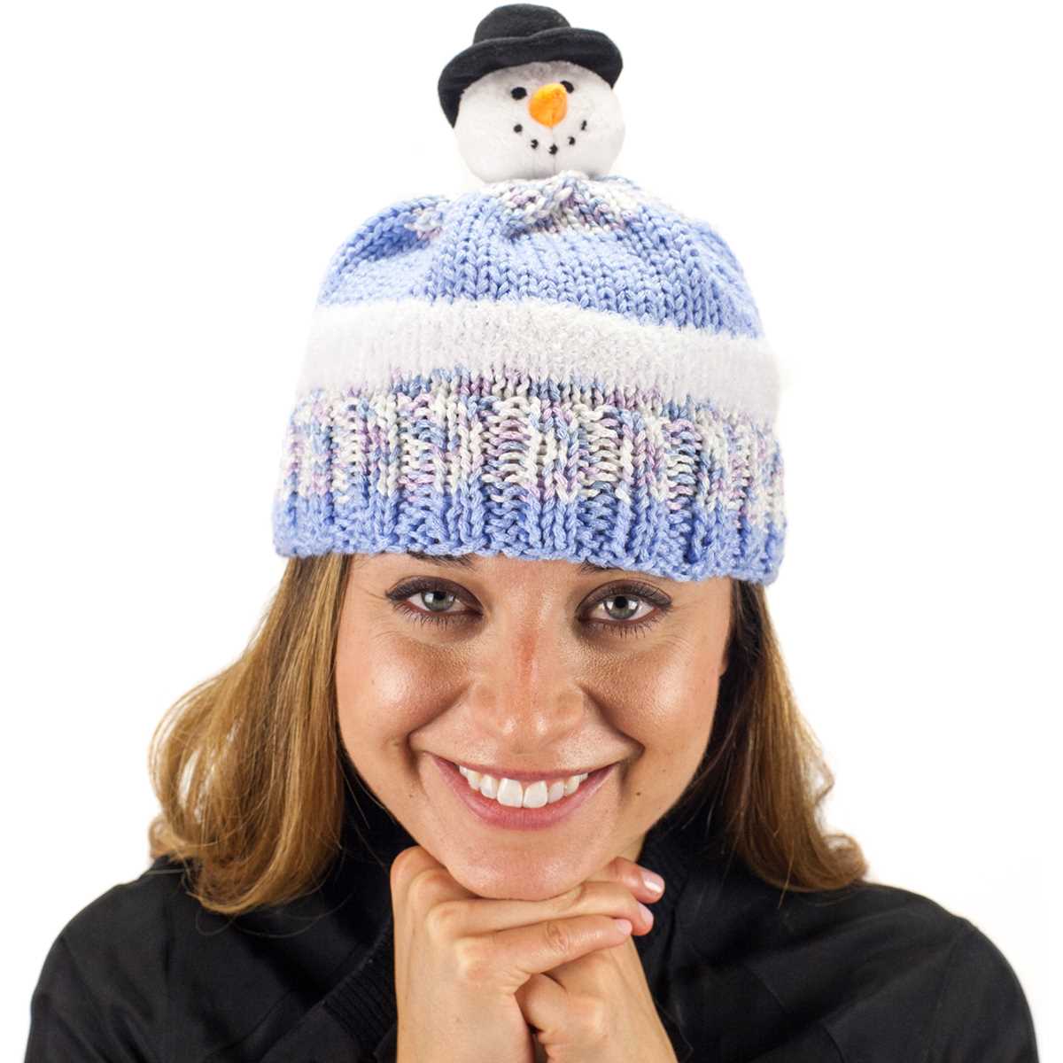 Free snowman hat knitting pattern