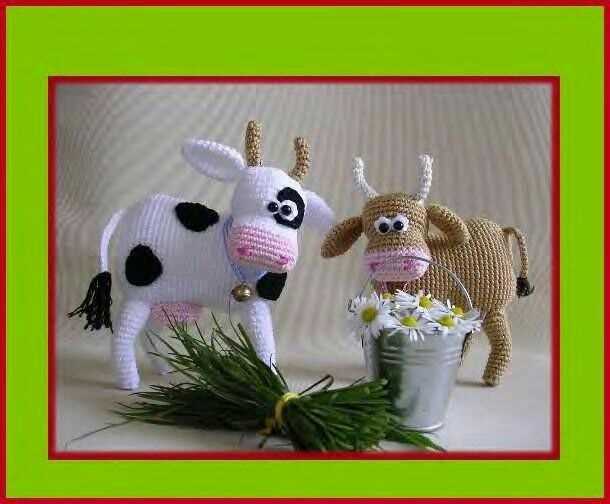 Free toy cow knitting pattern