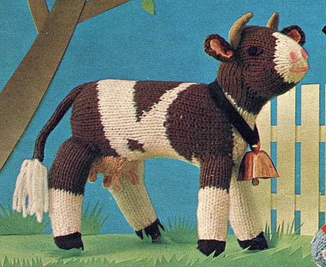 Free toy cow knitting pattern