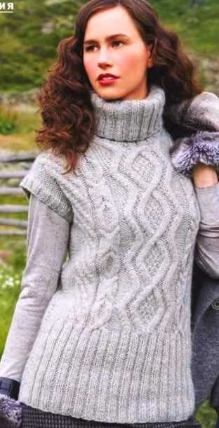 Free aran vest knitting patterns