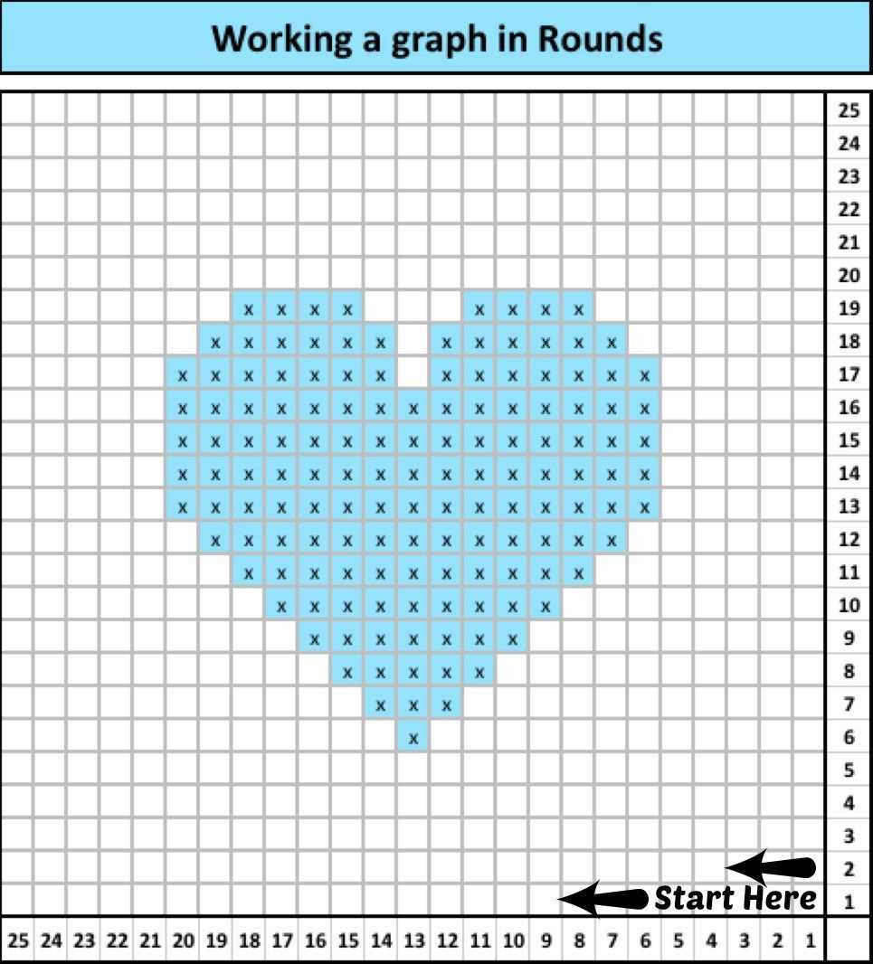 Free knitted heart square pattern