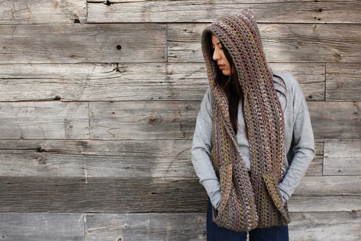 Free knitted hooded scarf pattern