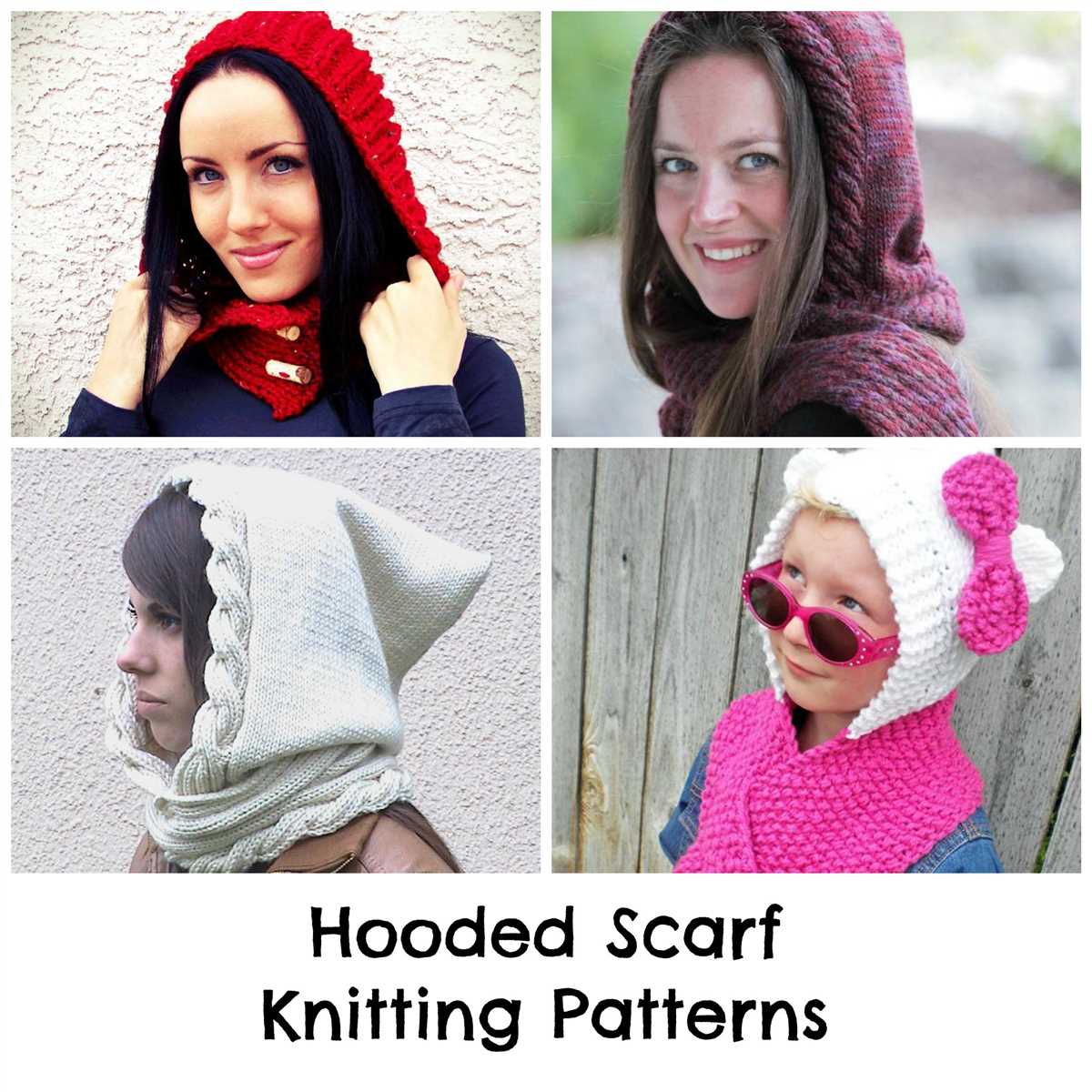 Free knitted hooded scarf pattern