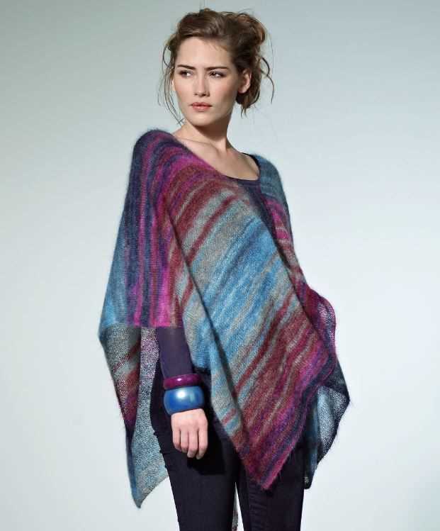 Free knitted poncho with sleeves patterns