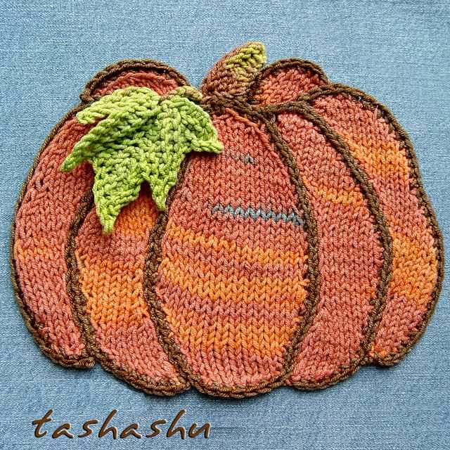 Free knitted pumpkin dishcloth patterns