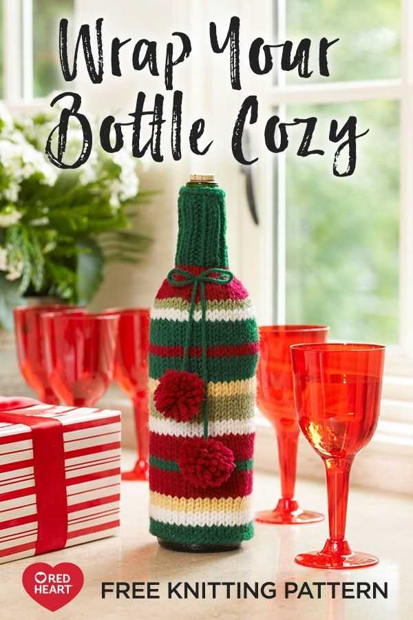 Free knitted wine bottle cozy pattern