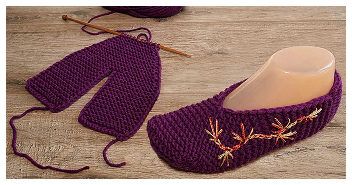 Free knitting knitted slippers pattern with two needles