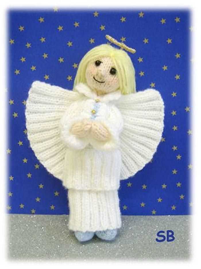 Free knitting pattern for christmas angel