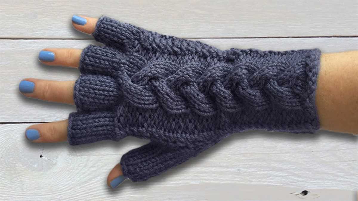 Free knitting pattern for fingerless gloves on 2 needles