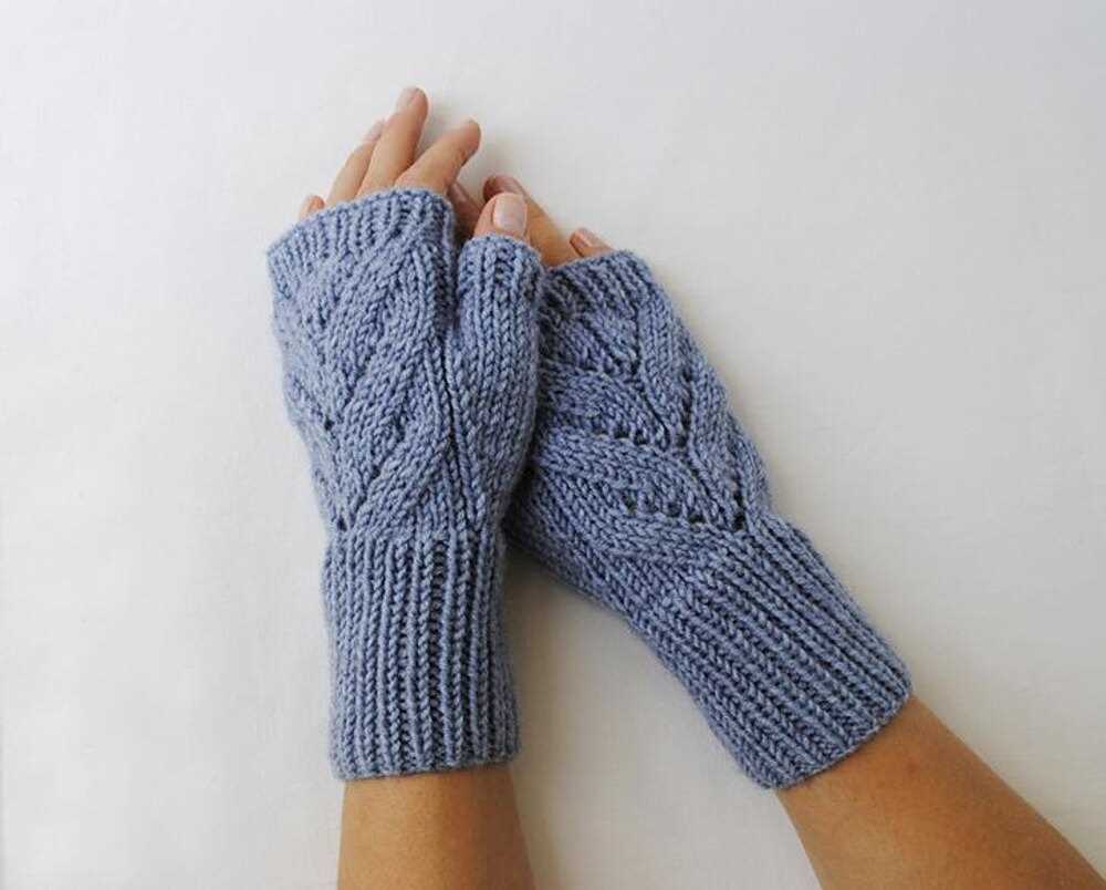 Free knitting pattern for fingerless gloves on 2 needles